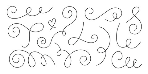 Flourishes, swirls, decorative elements vector collection.