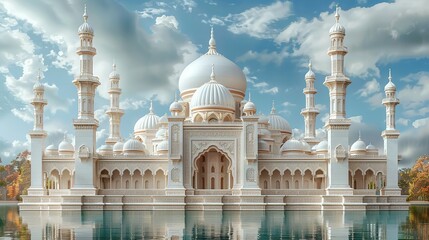 Fototapeta premium Contemporary Mosque Wall Art: 3D Relief Mural