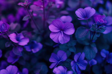 Purple flowers blooming in the garden during springtime