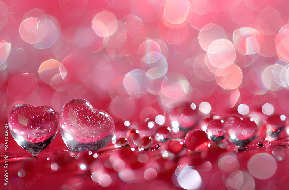 Wall mural heart shaped bokeh