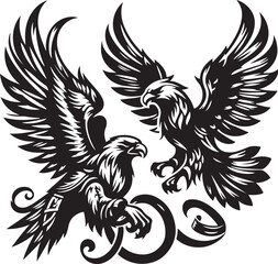 Obraz premium Hawk design silhouette vector art work EPS file, Generator AI