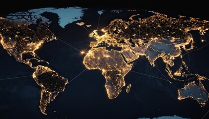 global density map in slack blue tone for technology concepts and network coverage