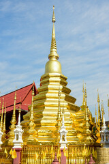 Fototapeta premium タイチェンマイにある寺院の美しい風景Beautiful scenery of temple in Chiang Mai, Thailand
