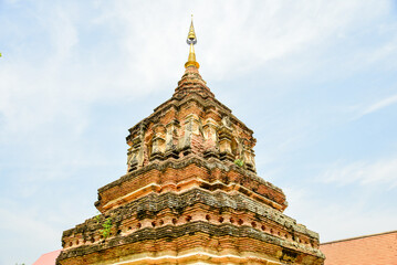 Fototapeta premium タイチェンマイにある寺院の美しい風景Beautiful scenery of temple in Chiang Mai, Thailand