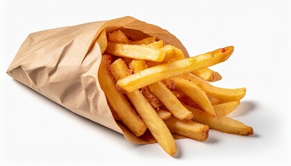 french fries on white background