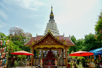 Fototapeta premium タイチェンマイにある寺院の美しい風景Beautiful scenery of temple in Chiang Mai, Thailand