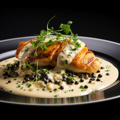 Seared Chicken with Caviar Beurre Blanc