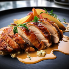 Smoked Chicken with Apple and Calvados Sauce