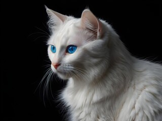 Fototapeta premium white cat with blue eyes