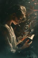 a person engrossed in a book By Generated AI