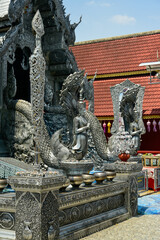 タイチェンマイにある銀の寺として有名なワット・シースパンの美しい風景Beautiful scenery of Wat Si Suphan, famous as the Silver Temple in Chiang Mai, Thailand