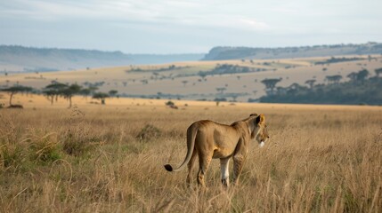 Naklejka premium Male Lion with Majestic Mane