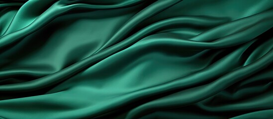 Obraz premium Soft emerald green silk fabric texture with a beautiful pattern ideal for a copy space image.