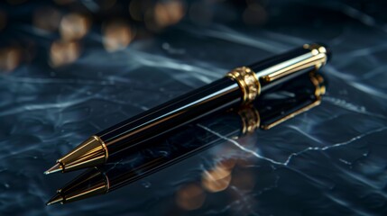 Luxury Pen on Dark Background 