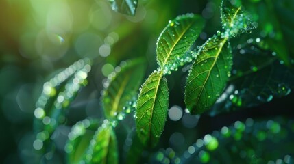 Leaf made DNA green technology symbol