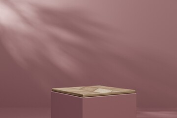  Premium Photo about Beige podium stage stand with tropical scene for product placement 3d render,