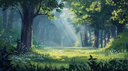 Serene Forest: Peaceful Woodland scenery