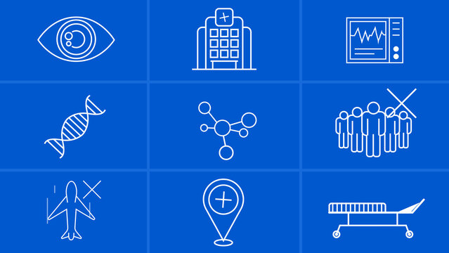 Hospital And Wellness Line Icons
