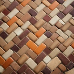 Obraz premium Footpath bricks pattern background. top view