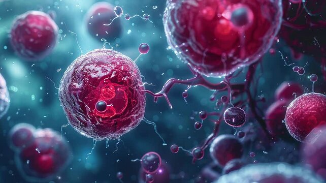 3d rendering microscopic view of human egg cells  
