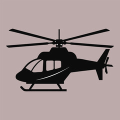 Helicopter silhouette vector graphic. Helicopter Silhouette Collection. Silhouette of a large helicopter on a white background.