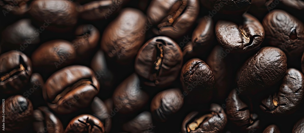 Aufkleber coffee beans close up. copy space image. place for adding text or design