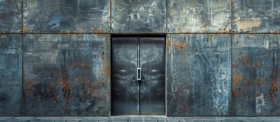 Entrance door (metal door, concept). with copy space image. Place for adding text or design