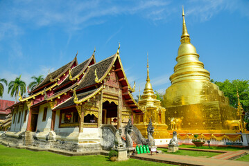 Naklejka premium タイチェンマイにある寺院の美しい風景