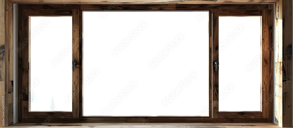 Aufkleber wooden window frame. with copy space image. Place for adding text or design