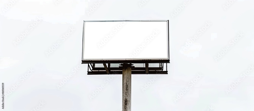 Poster blank billboard isolated on white. pylon banner mock up. empty outdoor signage mockup. Copy space image. Place for adding text or design