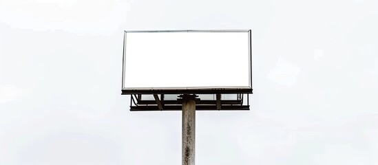 blank billboard isolated on white. pylon banner mock up. empty outdoor signage mockup. Copy space image. Place for adding text or design