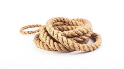 Obraz premium Coiled rope knot isolated over a white background : Generative AI