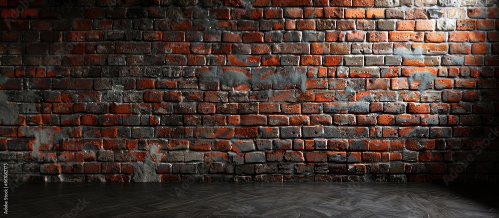 Poster urban interior brick walls stage background texture. with copy space image. place for adding text or