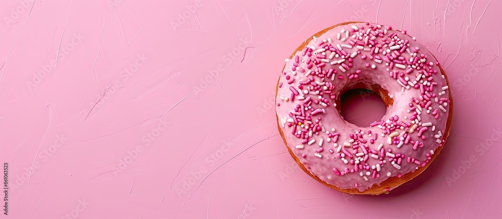 Aufkleber donut on pastel background food isolated chocolate. with copy space image. place for adding text or 