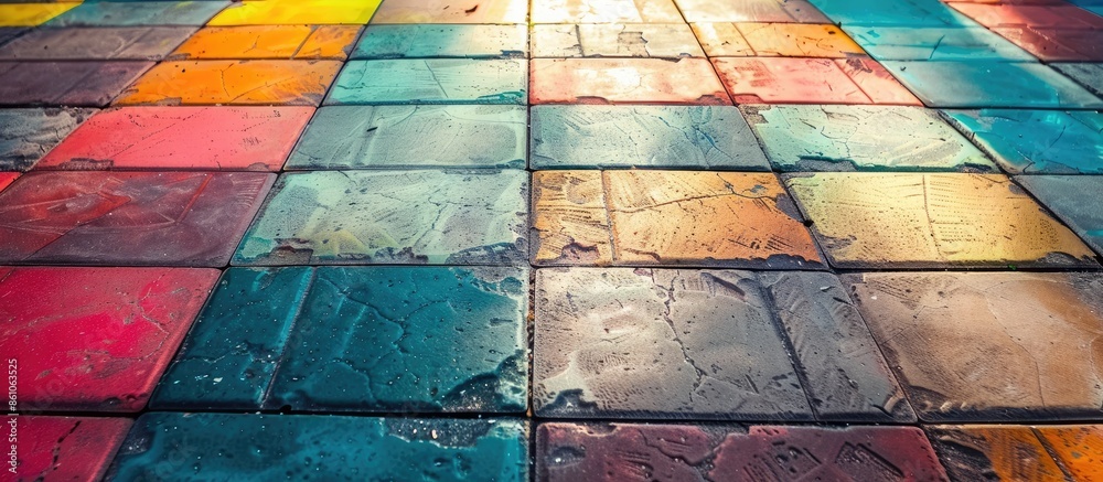 Poster Colorful floor texture and background abstract. with copy space image. Place for adding text or design
