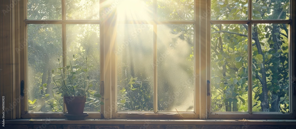 Poster sun room window. with copy space image. Place for adding text or design