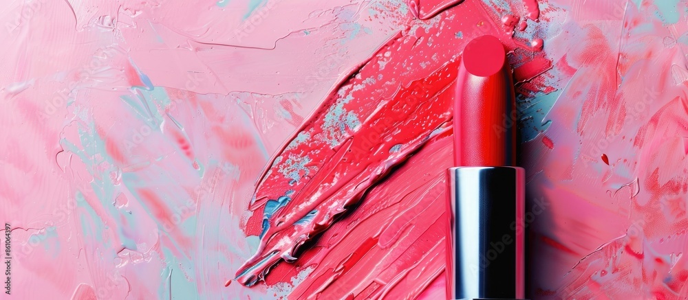 Poster Lipstick background pastel background Lipstick  Abstract. with copy space image. Place for adding text or design