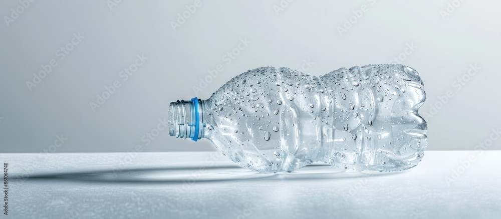 Aufkleber empty crushed plastic bottle isolated on white background. with copy space image. Place for adding text or design