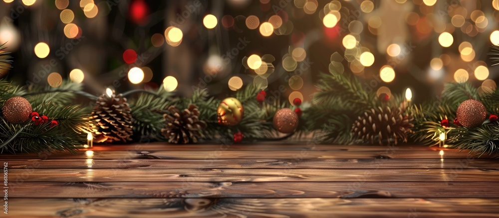 Poster christmas table background. with copy space image. Place for adding text or design