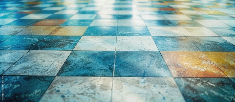 Poster Abstract tiled floor background. with copy space image. Place for adding text or design