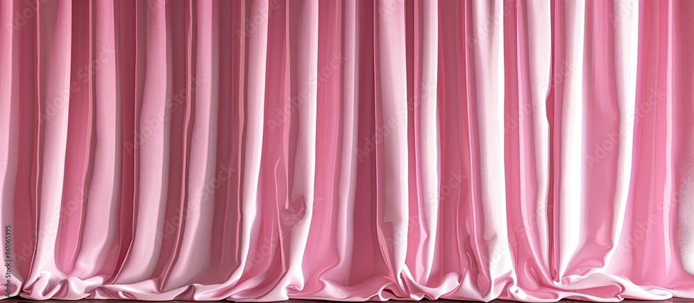 Wall mural pink curtains isolated on white background with clipping path. with copy space image. place for addi