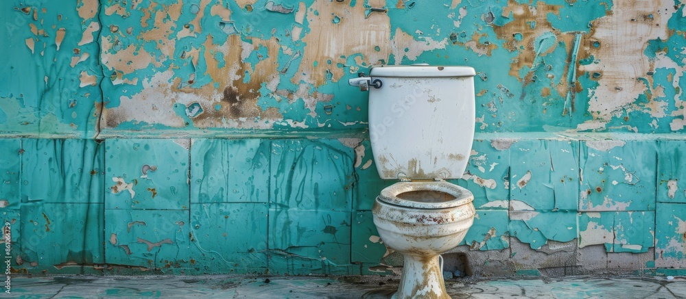 Poster Unclean toilets do not clean very long. with copy space image. Place for adding text or design