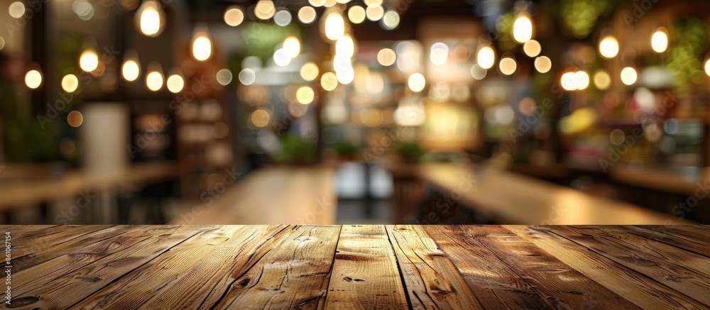 Aufkleber Table Top And Blur Interior of The Background. with copy space image. Place for adding text or design