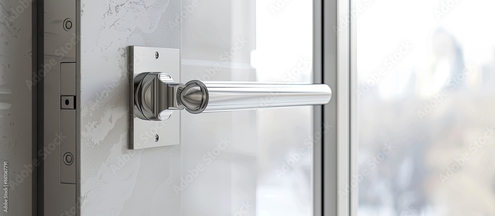 Poster Door closers, door closer connection lever. Door accessory device. with copy space image. Place for adding text or design
