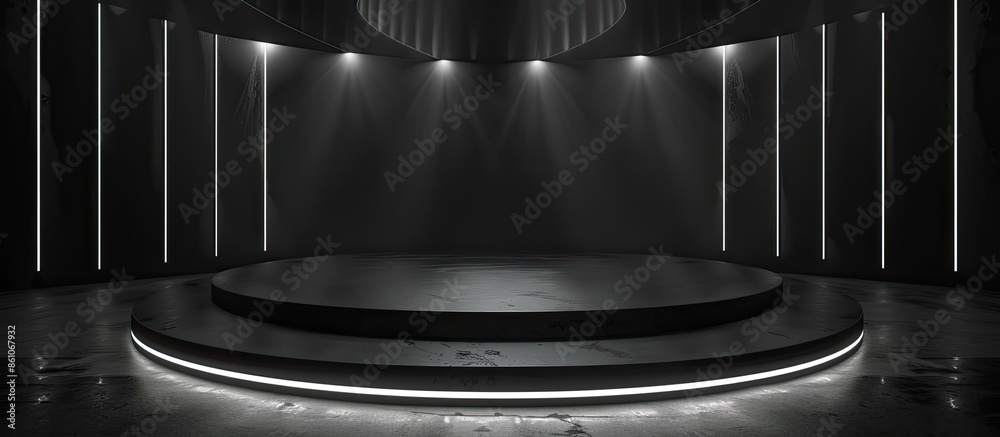 Poster futuristic and luxury empty stage center clean background. with copy space image. Place for adding text or design