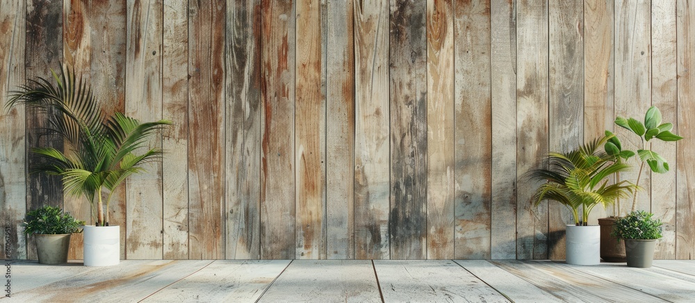 Poster wood and clay made wall at the retro country house. wall background. with copy space image. place fo