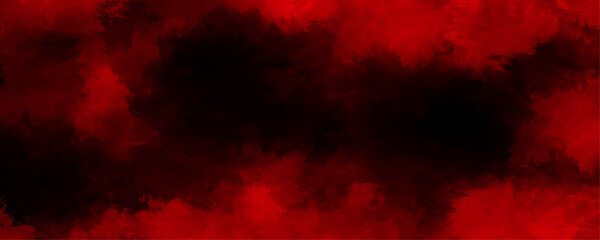 Black red abstract background with copy space for design. Overlays fog isolated on black background. Red steam on a black background smoke rising mist or smog brush effect grunge texture.