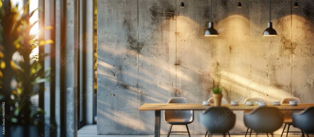 Poster decorative wall, interior design modern lamp. with copy space image. place for adding text or design