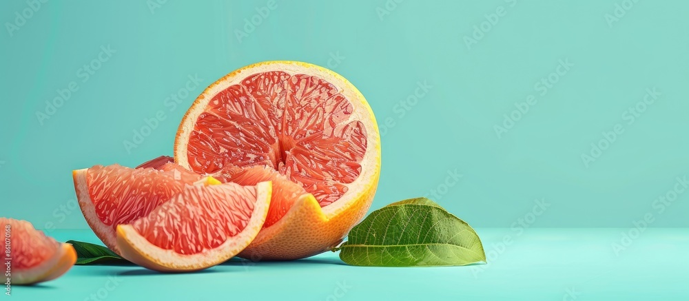 Leinwandbilder grapefruit pastel background food isolated nature. with copy space image. place for adding text or d