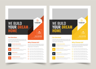 Construction Flyer Layout, a4 flyer template, Renovation Flyer Template, Poster Design,